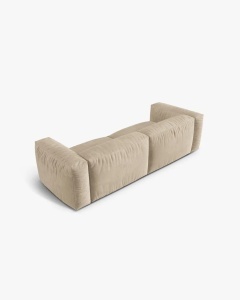 CANAPEA MARTINA, CU 3 LOCURI, BEJ, 244 CM, CU TAPITERIE DIN TEXTIL CATIFEA VOGUE, MICADONI - Img 3