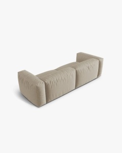 CANAPEA MARTINA, CU 3 LOCURI, BEJ DESCHIS, 244 CM, CU TAPITERIE DIN TEXTIL STRUCTURAT BOSTON, MICADONI - Img 3