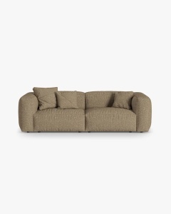 CANAPEA MARTINA, CU 3 LOCURI, CAPPUCCINO, 244 CM, CU TAPITERIE DIN TEXTIL BOUCLE MONET, MICADONI