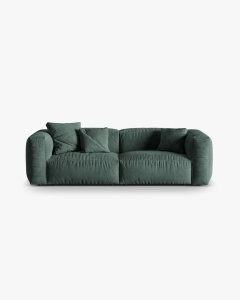 CANAPEA MARTINA, CU 3 LOCURI, VERDE DESCHIS, 244 CM, CU TAPITERIE DIN TEXTIL CATIFEA VOGUE, MICADONI