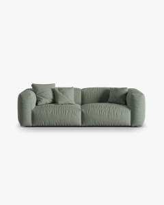 CANAPEA MARTINA, CU 3 LOCURI, VERDE MUSCHI, 244 CM, CU TAPITERIE DIN TEXTIL STRUCTURAT BOSTON, MICADONI