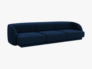 CANAPEA MILEY, 3 LOCURI, 259 CM, ALBASTRU 86, TAPITERIE DIN CATIFEA, DESIGN DEOSEBIT - Img 2