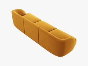 CANAPEA MILEY, 3 LOCURI, 259 CM, GALBEN 68, TAPITERIE DIN CATIFEA, DESIGN DEOSEBIT - Img 3