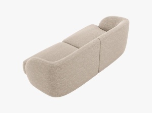 CANAPEA MILEY, CU 2 LOCURI, BEJ, CU TAPITERIE DIN TEXTIL CHENILLE EDEN, MICADONI - Img 3