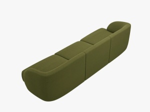 CANAPEA MILEY, CU 3 LOCURI, VERDE MASLINU INCHIS, CU TAPITERIE DIN TEXTIL BOUCLE BALOO, MICADONI - Img 3