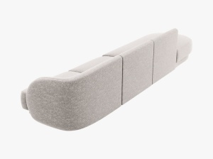 CANAPEA MILEY, CU 4 LOCURI, PE STANGA, ARGINTIE, CU TAPITERIE DIN TEXTIL CHENILLE EDEN, MICADONI - Img 3