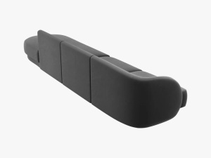 CANAPEA MILEY DREAPTA, 4 LOCURI, 325 CM, GRI 14, TAPITERIE DIN CATIFEA, DESIGN DEOSEBIT - Img 2