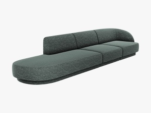 CANAPEA MILEY STANGA, 4 LOCURI, 325 CM, VERDE 78, TAPITERIE CHENILLE, DESIGN DEOSEBIT