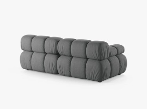 CANAPEA MODULAR BELLIS, CU 2 LOCURI, GRI, CU TAPITERIE DIN TEXTIL STRUCTURAT LIBERTY, MICADONI - Img 3