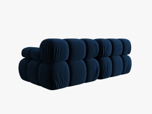 CANAPEA MODULARA BELLIS, 2 LOCURI, 188 CM, ALBASTRU 81, TAPITERIE DIN CATIFEA, DESIGN DEOSEBIT - Img 5