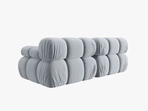 CANAPEA MODULARA BELLIS, 2 LOCURI, 188 CM, ALBASTRU DESCHIS 80, TAPITERIE DIN CATIFEA, DESIGN DEOSEBIT - Img 3