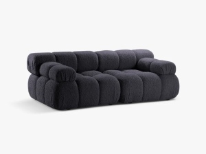 CANAPEA MODULARA BELLIS, CU 2 LOCURI, GRI GRAFIT, CU TAPITERIE DIN BOUCLE ROLF, MICADONI - Img 2