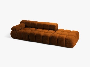 CANAPEA MODULARA BELLIS, PE DREAPTA, CARAMIZIE, CU TAPITERIE DIN TEXTIL BOUCLE ROLF, MICADONI - Img 2