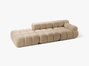 CANAPEA MODULARA BELLIS, PE DREAPTA, NISIPIU, CU TAPITERIE DIN TEXTIL BOUCLE, MICADONI - Img 2