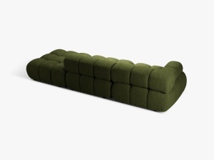 CANAPEA MODULARA BELLIS, PE DREAPTA, VERDE, CU TAPITERIE DIN TEXTIL BOUCLE ROLF, MICADONI - Img 3