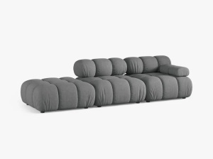 CANAPEA MODULARA BELLIS, PE STANGA, GRI, CU TAPITERIE DIN TEXTIL STRUCTURAT LIBERTY, MICADONI - Img 2