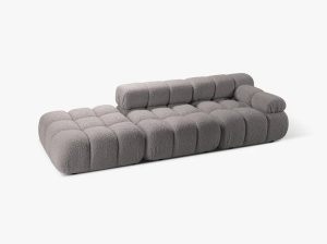 CANAPEA MODULARA BELLIS, PE STANGA, GRI DESCHIS, CU TAPITERIE DIN TEXTIL BOUCLE ROLF, MICADONI - Img 2