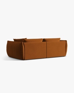 CANAPEA MODULARA CHRIS, CU 4 LOCURI, 260X100, CARAMIZIU, CU TAPITERIE DIN TEXTIL CATIFEA CASINO, MICADONI - Img 2