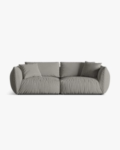 CANAPEA MODULARA CHRIS, CU 4 LOCURI, 260X100, GRI CALD, CU TAPITERIE DIN TEXTIL STRUCTURAT LINS, MICADONI