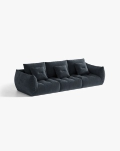 CANAPEA MODULARA, CU 4 LOCURI, BLOOM, 232 CM, ALBASTRU MARIN, CU TAPITERIE DIN TEXTIL STRUCTURAT WIND, MICADONI - Img 2