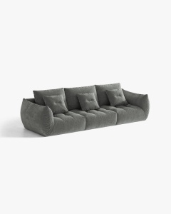 CANAPEA MODULARA, CU 4 LOCURI, BLOOM, 232 CM, GRI INCHIS, CU TAPITERIE DIN TEXTIL STRUCTURAT WIND, MICADONI - Img 2