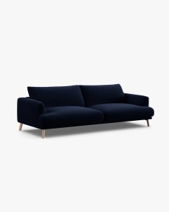 CANAPEA NAOMI, ALBASTRU ROYAL, 230X95 CM, TAPITAT CU TAPITERIE DIN TEXTIL CATIFEA SALVADOR, MICADONI - Img 3