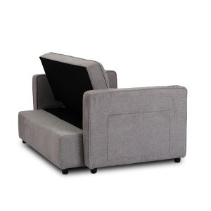 CANAPEA RABATABILA, ARTIM MEBLE, REALIZAT DIN MATERIAL TEXTIL GRI INCHIS SI METAL, STIL MODERN - Img 17