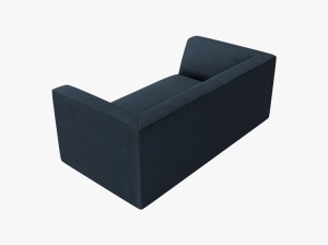 CANAPEA RUBY, CU 2 LOCURI, ALBASTRU, CU TAPITERIE DIN TEXTIL STRUCTURAT OTTAWA, MICADONI - Img 3