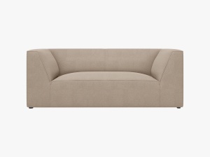 CANAPEA RUBY, CU 2 LOCURI, BEJ INCHIS, CU TAPITERIE DIN TEXTIL STRUCTURAT OTTAWA, MICADONI - Img 1