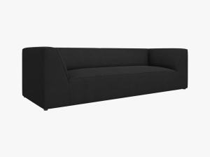 CANAPEA RUBY, CU 3 LOCURI, NEAGRA, CU TAPITERIE DIN TEXTIL STUCTURAT OTTAWA, MICADONI - Img 2