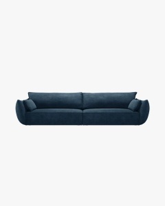 CANAPEA SPATIOASA SI CONFORTABILA KAELLE, 248 CM, CU 4 LOCURI, ALBASTRU ROYAL, CU TAPITERIE DIN TEXTIL CHENILLE OVER THE HORIZON, MICADONI