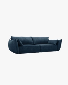 CANAPEA SPATIOASA SI CONFORTABILA KAELLE, CU 3 LOCURI, ALBATRU ROYAL, 208 CM, CU TAPITERIE DIN TEXTIL CHENILLE OVER THE HORIZON, MICADONI - Img 2