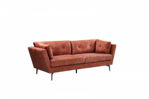 CANAPEA SUPERBA CONFORTABILA 220CM, COD 40081, DIN LEMN SI CATIFEA MARO