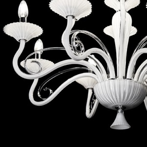 CANDELABRU DESIGN CLASIC VENETIAN MAXIMILIAN SP8 ALB - Img 3