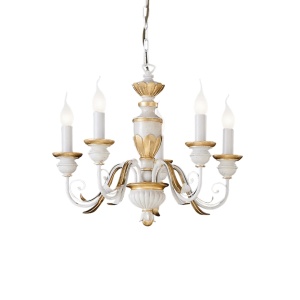CANDELABRU FIRENZE SP5, ALB, DIN METAL, STIL MODERN