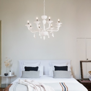 CANDELABRU MIRAMARE SP8, ALB, DIN STICLA, STIL MODERN - Img 4