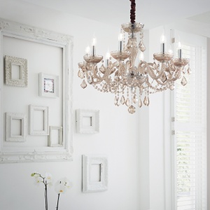 CANDELABRU ROSE SP8, AMBER, DIN STICLA, STIL CLASIC - Img 2