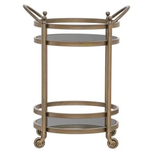 CARUCIOR PENTRU SERVIRE HENDRICKS, 212944, AURIU, CONFECTIONAT DIN ALUMINIU, METAL SI STICLA, STIL MODERN - Img 2