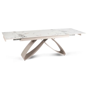 CEL MAI MIC PRET!!!MASA EXTENSIBILA 160-240CM, ARTIM MEBLE, REALIZATA DIN METAL SI CERAMICA, CULOARE MARMURA ALBA/CREM, STIL MODERN