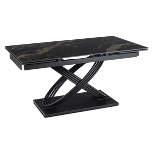 CEL MAI MIC PRET!!!MASA EXTENSIBILA 160-240CM, ARTIM MEBLE, REALIZATA DIN METAL SI CERAMICA, CULOARE MARMURA NEAGRA/NEGRU, STIL MODERN - Img 8
