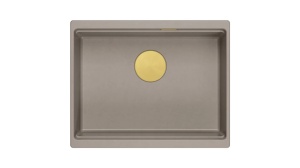 CHIUVETA BUCATARIE REA LOGAN 100, CU DOP, BEJ/AURIU, DIN GRANIT, CALITATE SUPERIOARA - Img 2