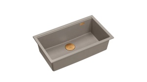 CHIUVETA BUCATARIE REA LOGAN 110, CU DOP, BEJ/CUPRU, DIN GRANIT, CALITATE SUPERIOARA - Img 1
