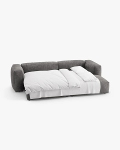 COLTAR CU 2 LOCURI, MARTINA, PE DREAPTA, 280 CM, GRI, TAPITAT CU TAPITERIE DIN TEXTIL CATIFEA VOGUE, MICADONI - Img 3