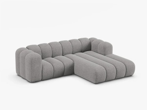 COLTAR CU 3 LOCURI LUPIN 230, PE DREAPTA, GRI DESCHIS, CU TAPITERIE DIN TEXTIL CHENILLE EDEN, MICADONI - Img 2