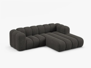 COLTAR CU 3 LOCURI LUPIN 230, PE DREAPTA, GRI INCHIS, CU TAPITERIE DIN TEXTIL CHENILLE EDEN, MICADONI - Img 2