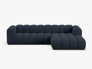 COLTAR CU 4 LOCURI LUPIN 288, PE DREAPTA, ALBSTRU MARIN, CU TAPITERIE DIN TEXTIL CHENILLE EDEN, MICADONI