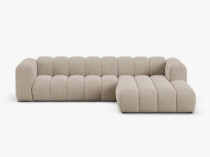 COLTAR CU 4 LOCURI LUPIN 288, PE DREAPTA, BEJ INCHIS, CU TAPITERIE DIN TEXTIL CHENILLE EDEN, MICADONI