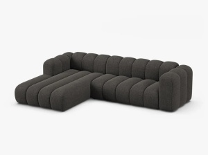 COLTAR CU 4 LOCURI LUPIN 288, PE DREAPTA, GRI INCHIS, CU TAPITERIE DIN TEXTIL CHENILLE EDEN, MICADONI - Img 2