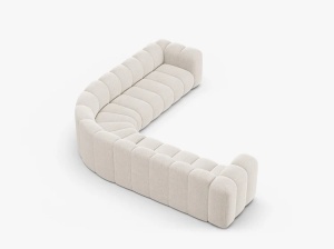 COLTAR CU 4 LOCURI LUPIN 309, BEJ DESCHIS, CU TAPITERIE DIN TEXTIL CHENILLE EDEN, MICADONI - Img 3