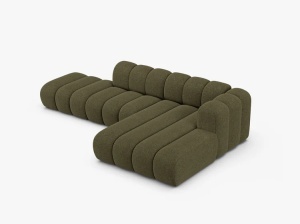 COLTAR CU 5 LOCURI LUPIN 230, PE DREAPTA, VERDE CU TAPITERIE DIN CHENILLE EDEN, MICADONI - Img 3